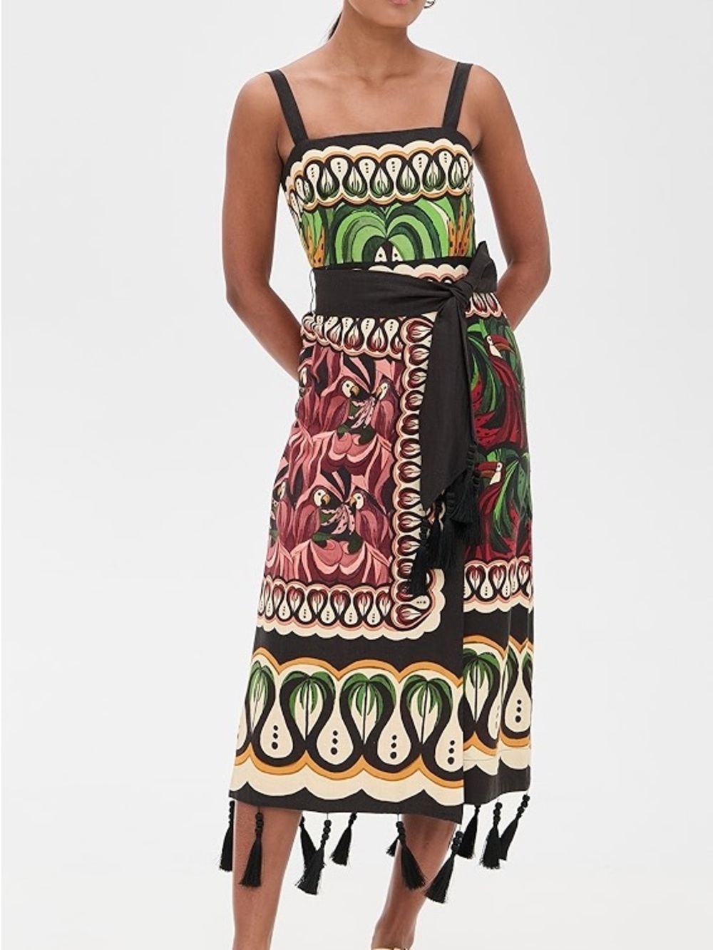 NWT! FARM Rio Coconut Tree Flow Scarf Dress